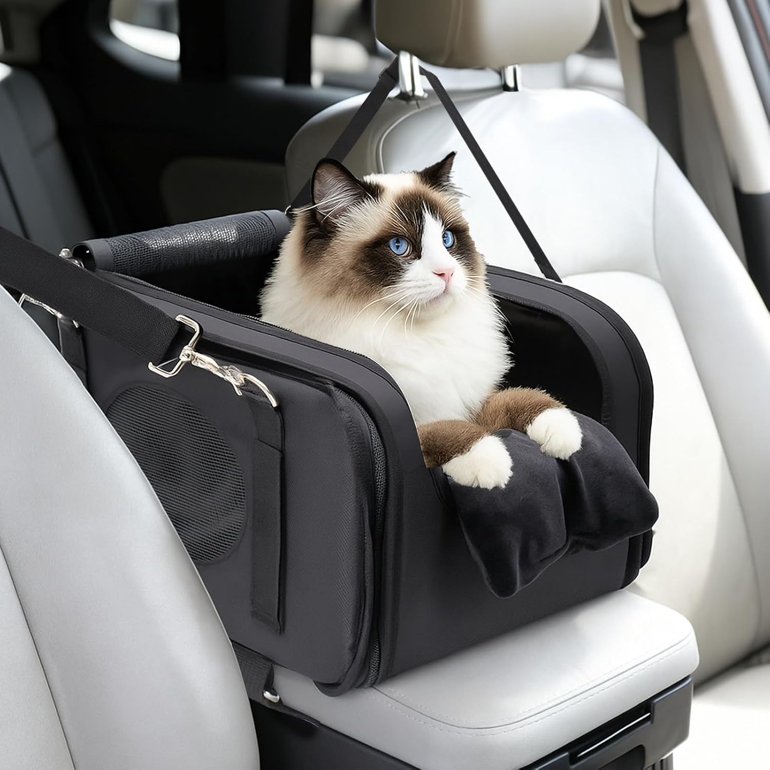 3-in-1 Center Console Pet Car Seat & Carrier - Up to 15 lbs